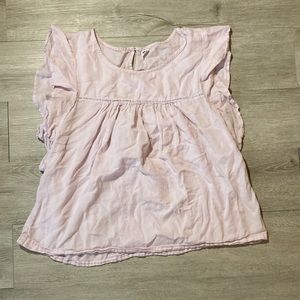 Lilac top fits like a small. Light Cotton and comfortable.
